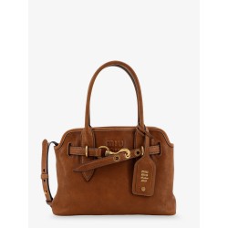 Aventure leather handbag with embossed lettering logo
