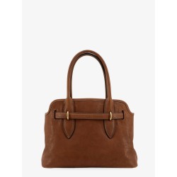 Aventure leather handbag with embossed lettering logo