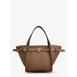 T Signature Leather Shopping Bag