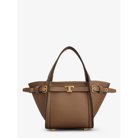 T Signature Leather Shopping Bag