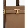 T Signature Leather Shopping Bag