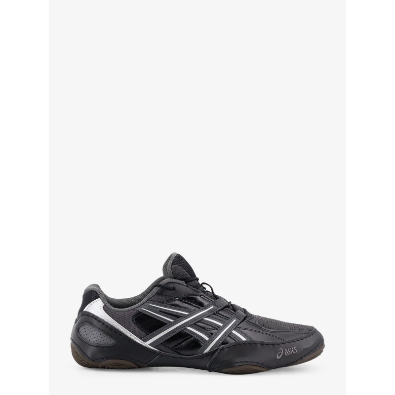 Hypersync mesh and leather sneakers with embroidered logo