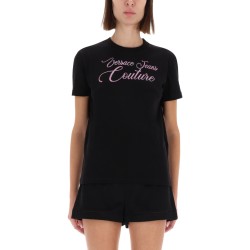 T-SHIRT CON LOGO E STRASS