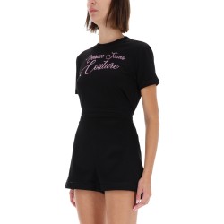 T-SHIRT CON LOGO E STRASS