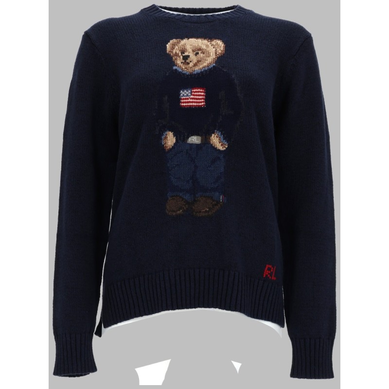 MAGLIA "BEAR" IN COTONE E LINO