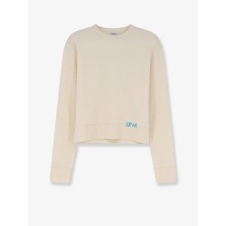 Wool sweater with contrasting embroidered logo on the bottom
