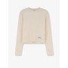 Wool sweater with contrasting embroidered logo on the bottom