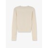 Wool sweater with contrasting embroidered logo on the bottom