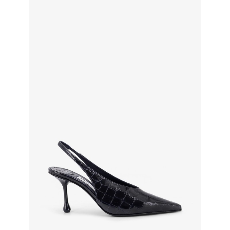 Patent leather pumps with crocodile print