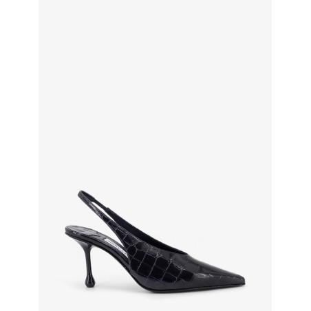 Patent leather pumps with crocodile print