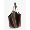 Leather shopping bag with side Monili detail