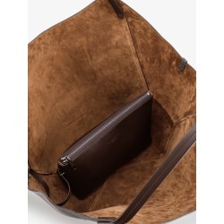 Leather shopping bag with side Monili detail