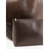 Leather shopping bag with side Monili detail