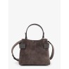 Suede crossbody bag with Monili detail