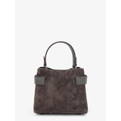 Suede crossbody bag with Monili detail