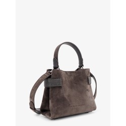 Suede crossbody bag with Monili detail