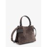 Suede crossbody bag with Monili detail
