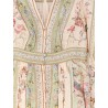 Roselight Plunge Tapestry Print Linen Dress