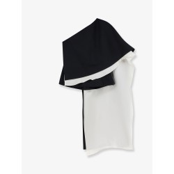 Wool blend top with silk inserts