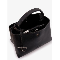 Micro leather crossbody bag with iconic stitching on the front