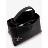 Micro leather crossbody bag with iconic stitching on the front