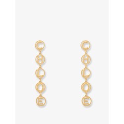 Brass Script Earrings