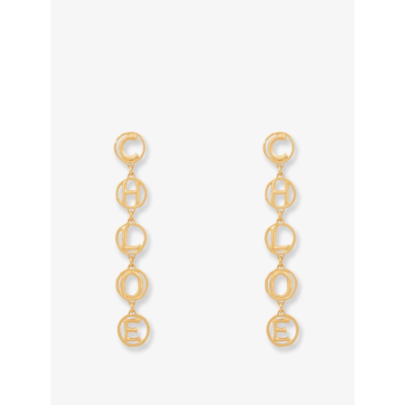 Brass Script Earrings
