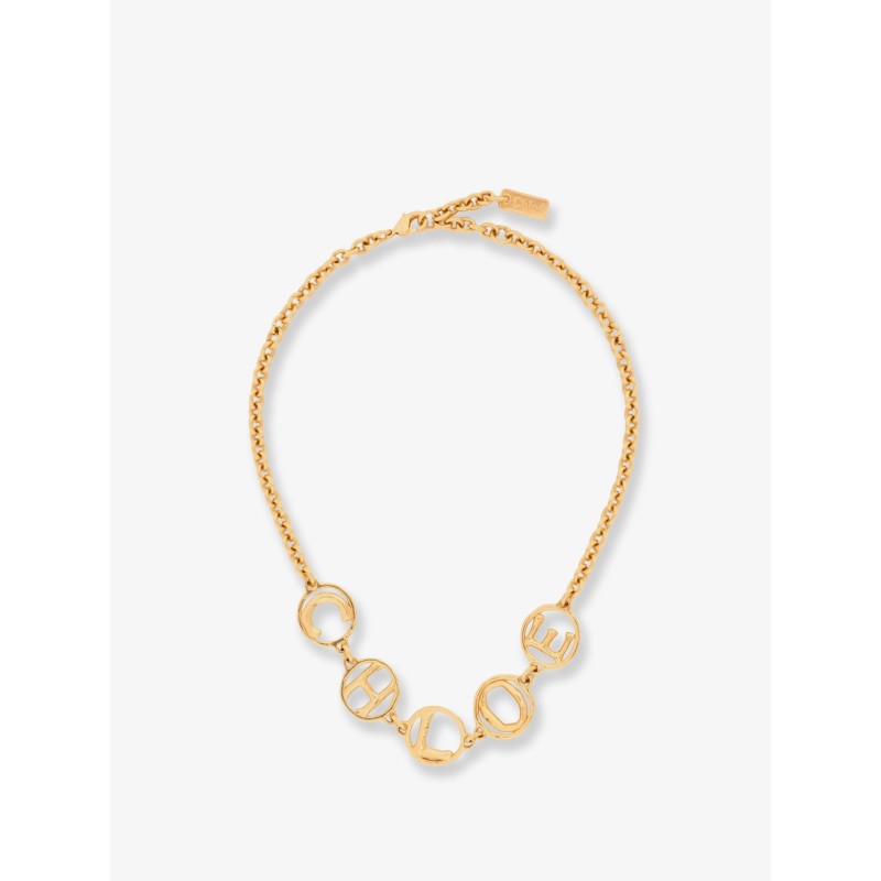 Brass Script Necklace