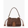 Mamma Baguette Medium Raffia Handbag with FF Embroidery