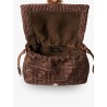 Mamma Baguette Medium Raffia Handbag with FF Embroidery