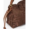 Mamma Baguette Medium Raffia Handbag with FF Embroidery