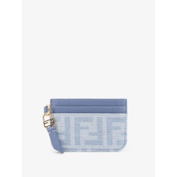 Denim Baguette Card Holder with FF Motif