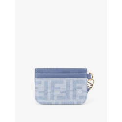 Denim Baguette Card Holder with FF Motif