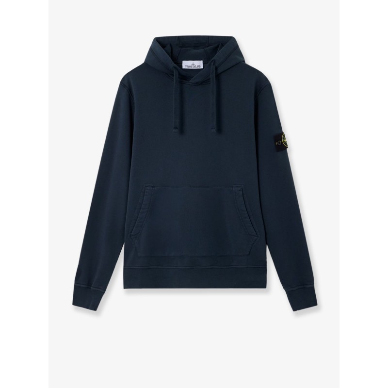 Cotton sweatshirt with side logo patch