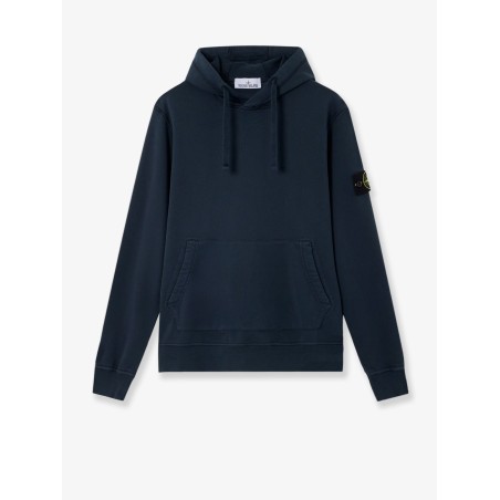 Cotton sweatshirt with side logo patch