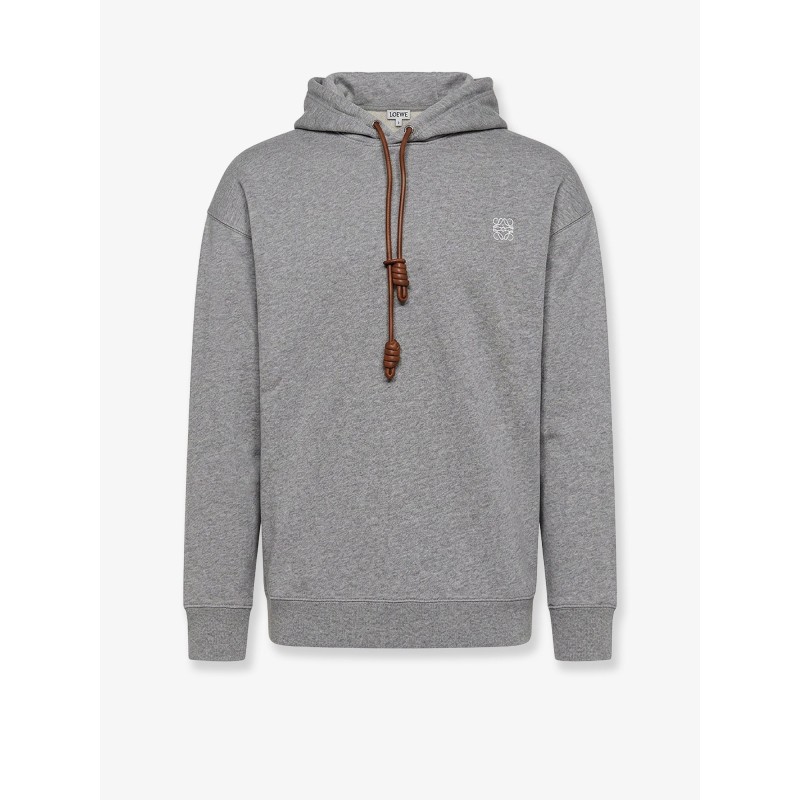 Cotton sweatshirt with front embroidered logo