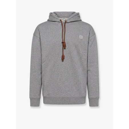 Cotton sweatshirt with front embroidered logo