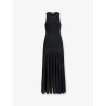 Long pleated viscose blend dress