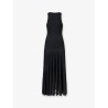 Long pleated viscose blend dress
