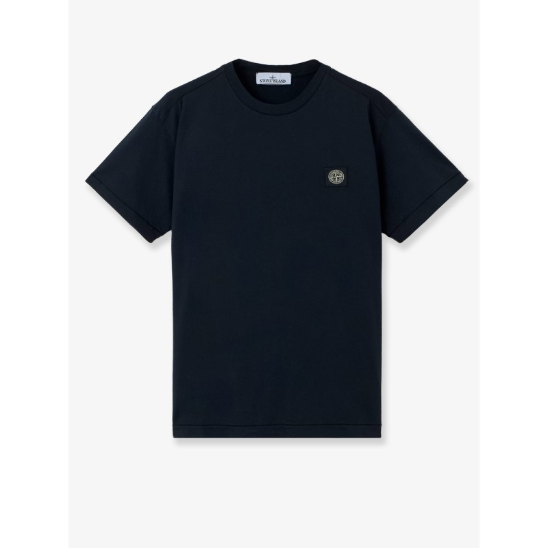 Cotton T-shirt with front logo patch