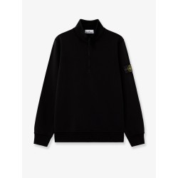 Cotton sweatshirt with side logo patch
