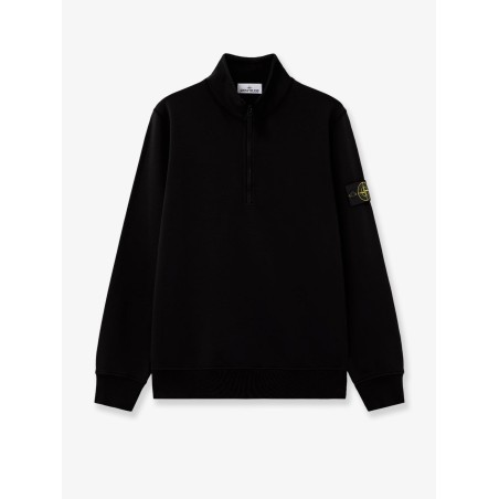 Cotton sweatshirt with side logo patch