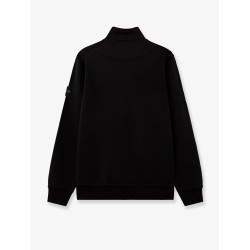Cotton sweatshirt with side logo patch