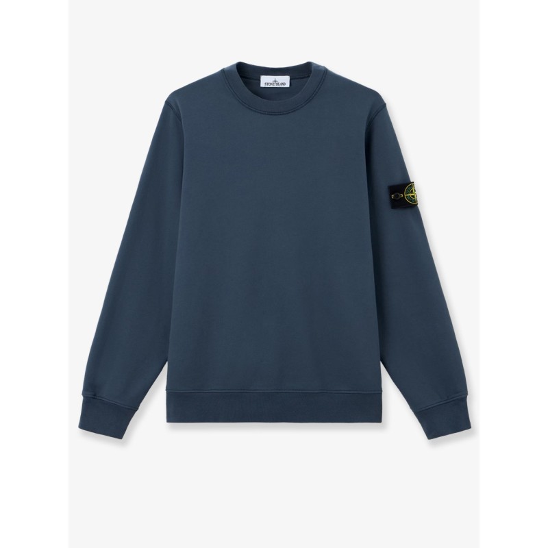 Cotton sweatshirt with side logo patch