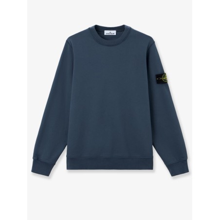 Cotton sweatshirt with side logo patch