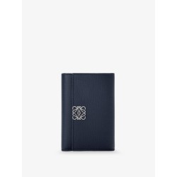 Anagram leather wallet with front logo
