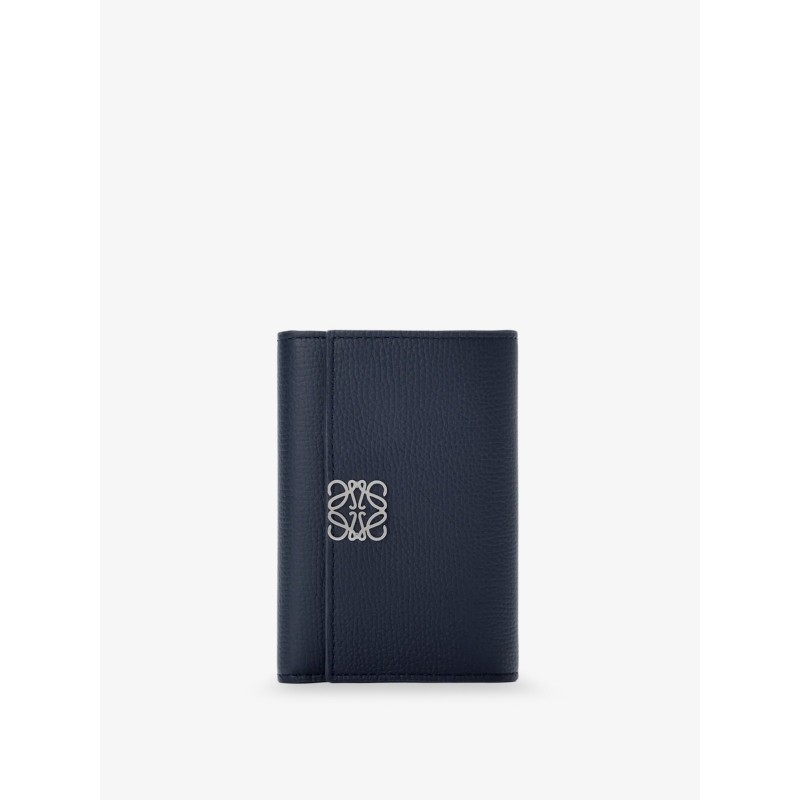 Anagram leather wallet with front logo