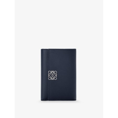 Anagram leather wallet with front logo