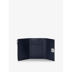 Anagram leather wallet with front logo