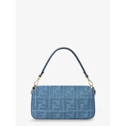 Baguette® handbag in raffia with all-over FF embroidery